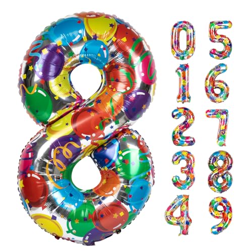 40 Zoll Nummer 8 Luftballon,Riesige bunte 8 18 28 80 Geburtstag Ballons für Männer Jungen, 8. Geburtstag Dekorationen Party Supplies, Hochzeitstag, Graduierungen 40 Zoll Nummer 8 Luftballon,Riesige bunte 8 18 28 80 Geburtstag Ballons für Männer Jungen, 8. Geburtstag Dekorationen Party Supplies, Hochzeitstag, Graduierungen von WOFEU