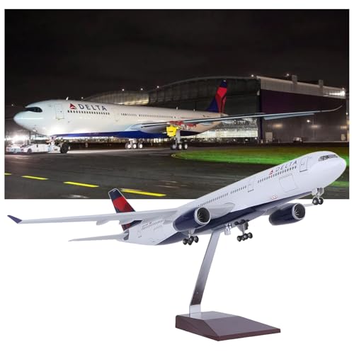 WOGYOZKA 1:150 47 cm American Delta Air Lines Flugzeugmodell Zivilluftfahrt Simulation ABS Harz Statische Passagierflugzeug Ornamente B747 Passagier A330 A350 (verbessert, A330) von WOGYOZKA