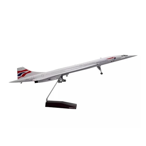 WOGYOZKA Concorde-Flugzeugmodell im Maßstab 1:125 – British Airways Überschallflugzeug, Flugzeug für Sammler und Ausstellungen, langlebiges Harzmaterial mit rollenden Rädern (verbessert) von WOGYOZKA