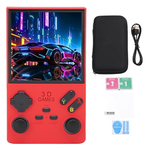256 g 4,0 -Zoll -Retro -Spielkonsole, Handheld -Spielekonsole mit vorinstallierten Spielen 720x720 Bildschirm Open Source -System 4000 -mAh Batterie tragbarer Spieler rot (Red) von WOHPNLE