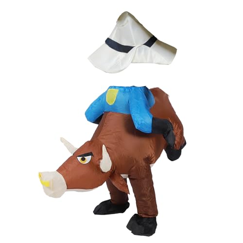 Aufblasbares Bullenkostüm, erwachsener aufblasbarer Bullen -Fahrer Kostüm mit Gebläse für Halloween Cosplay Blow up Kostüme Party Dress Up Toy von WOHPNLE
