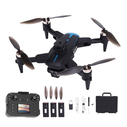 Drohne, bürstenloser RC Drohnen Fernbediener mit Bildschirmfotografie 4 effiziente bürstenlose Motoren für Anfänger Kinder und Erwachsene Innen im Freien (3 Batterien) von WOHPNLE