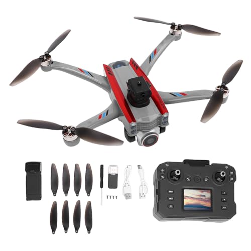 Drohne mit Kamera, Fliegende Drohne mit bürstenlosen Motoren HD Fernbedienung Quadcopter mit einem Schlüssel zum Abnehmen von Landeinhaltsvermeidung optischer Flusssystem für (Dual Electric) von WOHPNLE