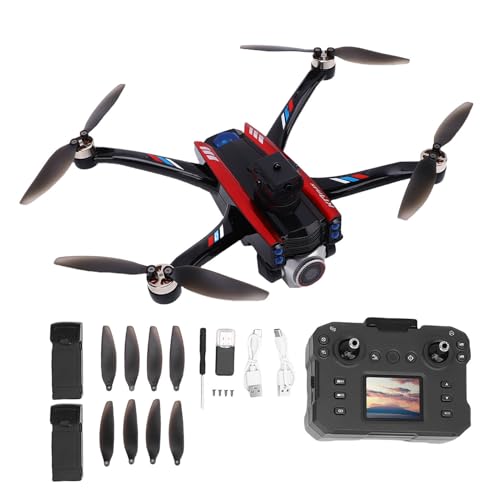 Drohne mit Kamera, Fliegende Drohne mit bürstenlosen Motoren HD Fernbedienung Quadcopter mit einem Schlüssel zum Abnehmen von Landeinhaltsvermeidung optischer Flusssystem für (Dual Electric) von WOHPNLE