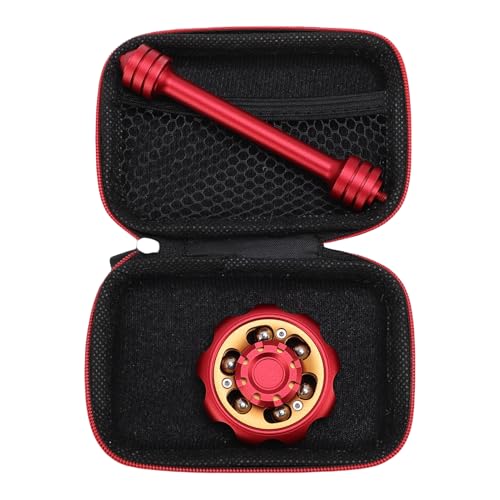 Ferris -Rad -Zappel -Spinner Gyroscop, eine Aluminiumlegierung rotierende Fingerspitzen -Gyro und EIN EDC -Taschenspielzeug von Spannung mit einem Aufbewahrungsfall für Erwachsene (Rot Gold) von WOHPNLE
