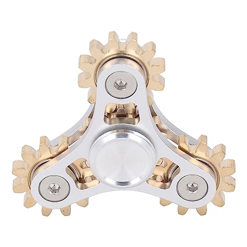 Fidget-Spielzeug, 4 Gänge, Metall, Fidgit-Spielzeug, Angst-Getriebe, Verknüpfung, Fidget-Gyro-Spielzeug für Teenager, Gear Fidget-Spielzeug, Tri-Fidget-Gyro, Stressreduzierer (Silber) von WOHPNLE