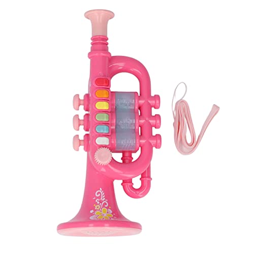 Horn -Spielzeugsimulationsdesign, interaktiver Musik Spielen Horn Spielzeug Dynamic Lighting Effect Musical Instrument mit Lanyard für Kinder über 3 Jahre alt (Azul) (Rosa) von WOHPNLE