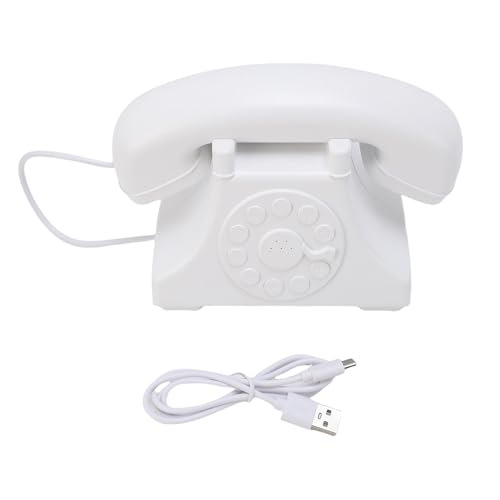 Sleep Sound Machine, Retro Telephone Look White Noise Machine with Night Light for Baby and Adults Bedside Bedroom Relaxation Aid (Weiß) von WOHPNLE
