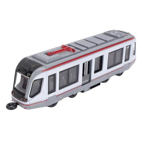 Spielzeugeisenbahn-Set, Auto-Set, Legierungs-Stadtzug mit zu öffnenden Türen, batteriebetrieben, doppelseitig, zurückziehbar, Lokomotivzug-Modell für und Mädchen (grau) von WOHPNLE