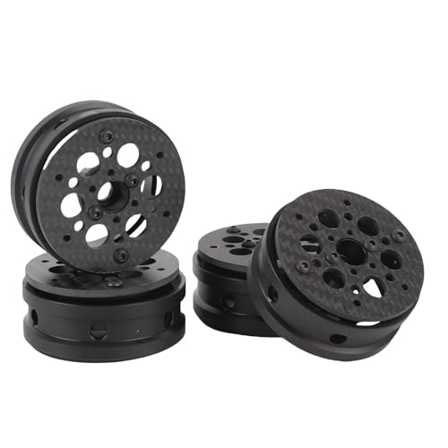 WOHPNLE 1,9 -Zoll -Kohlefaser -Perldlock -, CNC bearbeitete leichte RC -Rad -Hub mit Leichtmetallkobolnen Quick -Reifen -Änderungssystem für 1/10 RC -Crawler von WOHPNLE