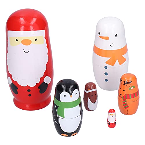 WOHPNLE 6pcs Nistpuppen, russische Matryoshka Holzstapel verschachtelte Set handgefertigte Spielzeuge hölzerne Kunsthandwerk Cartoon Ornament für Kinder Kinder WOHPNLE 6pcs Nistpuppen, russische Matryoshka Holzstapel verschachtelte Set handgefertigte Spielzeuge hölzerne Kunsthandwerk Cartoon Ornament für Kinder Kinder von WOHPNLE