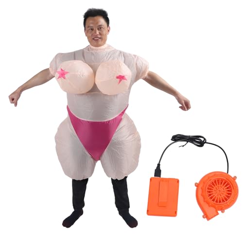 WOHPNLE Aufblasbares Kostüm, Cosplay Big Boob Woman Kostüm Erwachsene Lustige Blow Up Kostüme Halloween Kostüme Für Männer/Frauen von WOHPNLE