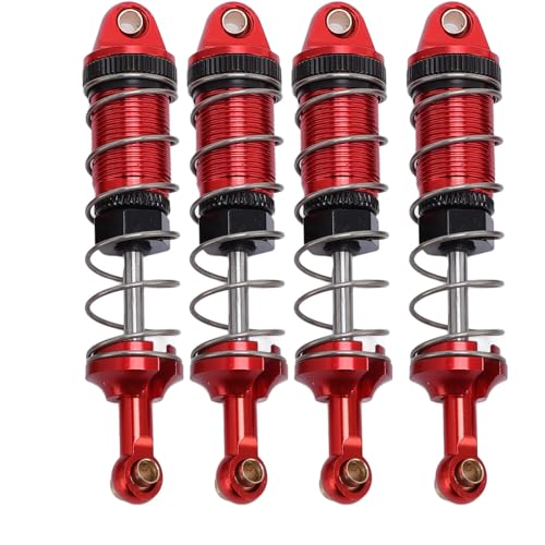 WOHPNLE Hydraulische Stoßdämpfer aus Aluminium, einstellbares Öldruck-Dämpfer-Set für RC-Autos im Maßstab 1:12, kompatibel mit MN128 MN86 G500 (Rot) von WOHPNLE