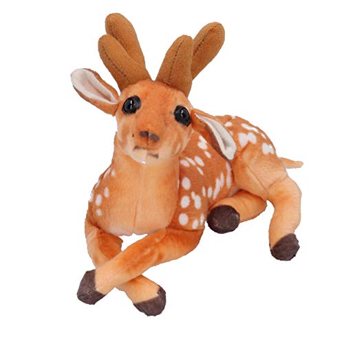 WOHPNLE Plüschspielzeug, Sika -Hirsch -Stofftiere Set simulierte Sika -Hirsche Plüsch Spielzeuggarten Dekor Tiergefüllte Spielzeugszene House Patio Ornamente (30 cm) von WOHPNLE