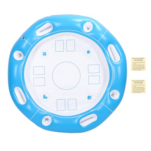 WOHPNLE Pool schwimmender Tisch, übergroßer runder Pool -schwimmender Kartentisch mit aufblasbarem Tablett -Swimming -Pool -Spieltisch für Strand- und Outdoor -Partys von WOHPNLE