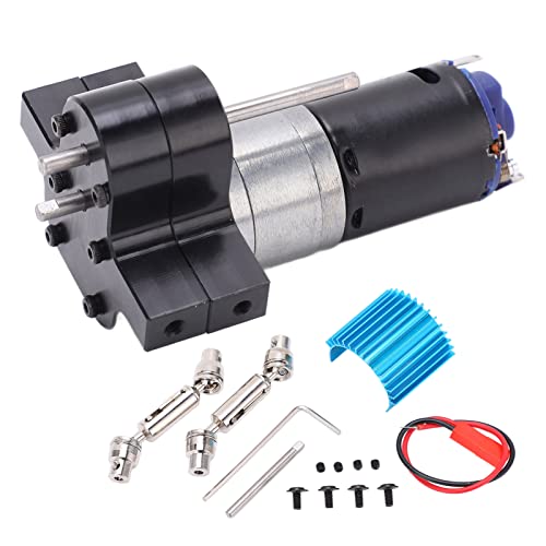 WOHPNLE RC Car Transfer Gearbox, Enhances Heat Dissipation Metal Transmission Gearbox High Strength and Stability RC Accessory for Both Hobbyists and Enthusiasts (Black) von WOHPNLE