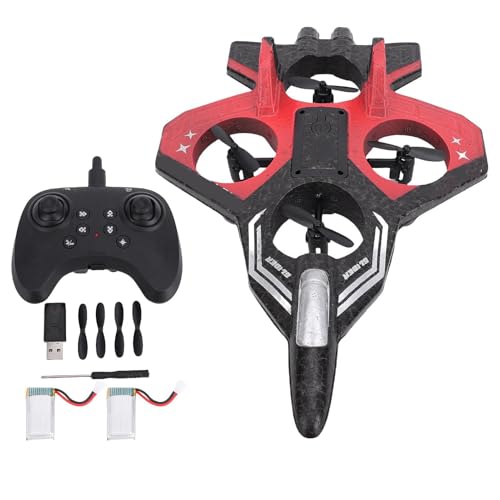 WOHPNLE RC -Flugzeug mit 4 Motorschub, 3 Geschwindigkeiten Fernbedienungsebene 360 ° Stunt RC -Ebene mit Licht und wiederaufladbarem Akku für Anfänger (Doppelbatterie) von WOHPNLE