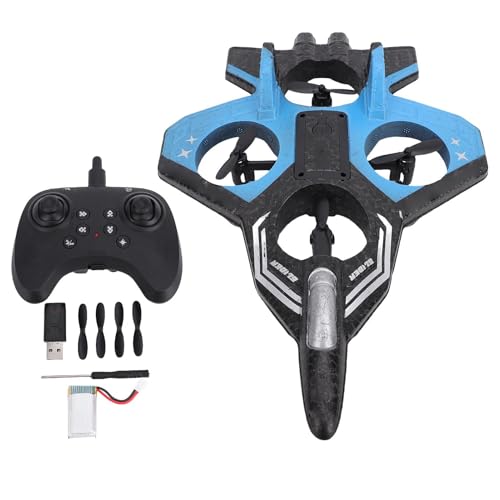 WOHPNLE RC -Flugzeug mit 4 Motorschub, 3 Geschwindigkeiten Fernbedienungsebene 360 ° Stunt RC -Ebene mit Licht und wiederaufladbarem Akku für Anfänger (Einzelbatterie) von WOHPNLE