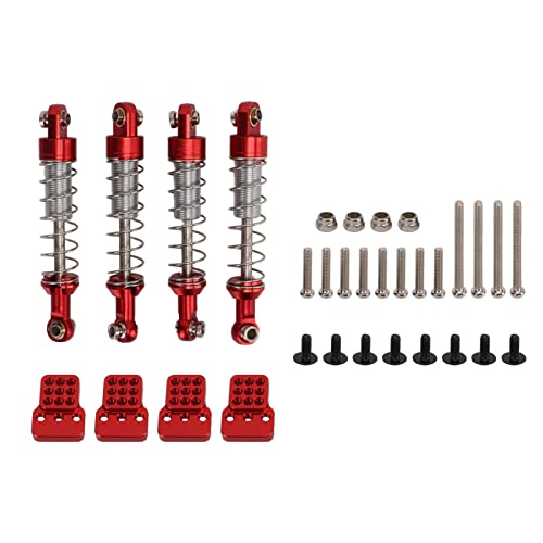 WOHPNLE RC -Stoßdämpfer -Set, 2 Paare Metall -Verstellbarer RC -Dämpfer mit RC -Auto -Federung -Upgrade für WPL C14 C24 Mn D90 99S 1/16 LKW (Red) von WOHPNLE