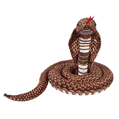 WOHPNLE Schlangengefüllte tierische, weiche Plüschschlangengefüllte Tierspielzeug mit PP Baumwolle ordentliche Nähtepuppe für Schlafzimmerdekor, Rollenspiel, Halloween und geben (Dunkelbraun) von WOHPNLE