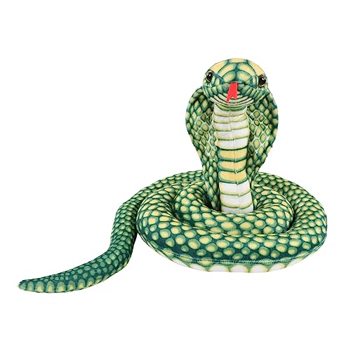 WOHPNLE Schlangengefüllte tierische, weiche Plüschschlangengefüllte Tierspielzeug mit PP Baumwolle ordentliche Nähtepuppe für Schlafzimmerdekor, Rollenspiel, Halloween und geben (Grün) von WOHPNLE
