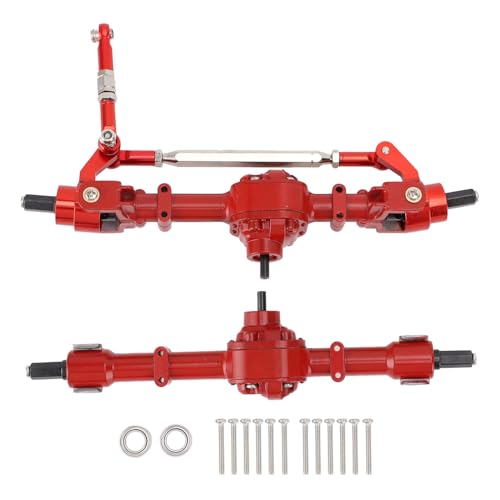 WOHPNLE Vorder- und Hinterachse Set, Metall -Zahnrad -Achse Set Einfach zu ersetzen RC -Autoteile für D90 D91 D96 D99S MN90 MN96 MN99 MN99S FJ45 1/12 RC -Auto (Black) (Sliver) (red) von WOHPNLE