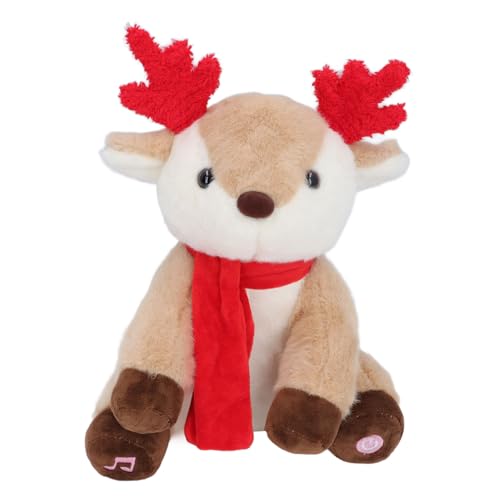 WOHPNLE Weihnachtspüdespielzeug, musikalisches Licht plüschiger Rentier modische hautfreundliche weich gefüllte Licht gefülltes Tiere Spielzeug für Nachtdesktop WOHPNLE Weihnachtspüdespielzeug, musikalisches Licht plüschiger Rentier modische hautfreundliche weich gefüllte Licht gefülltes Tiere Spielzeug für Nachtdesktop von WOHPNLE