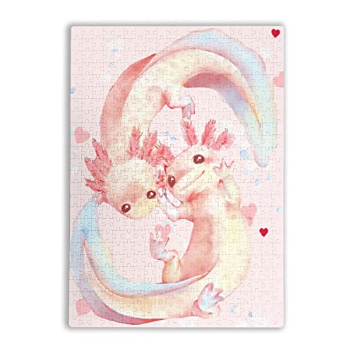 Axolotl Puzzle für Erwachsene, Holzpuzzle, niedliches Salamander-Puzzle, DIY, moderne Wandkunst, Bild, moderne Kunst, Heimdekoration, kreative Geschenke, 500 x 38 cm, 500 Stück Axolotl Puzzle für Erwachsene, Holzpuzzle, niedliches Salamander-Puzzle, DIY, moderne Wandkunst, Bild, moderne Kunst, Heimdekoration, kreative Geschenke, 500 x 38 cm, 500 Stück von WOLCIKI