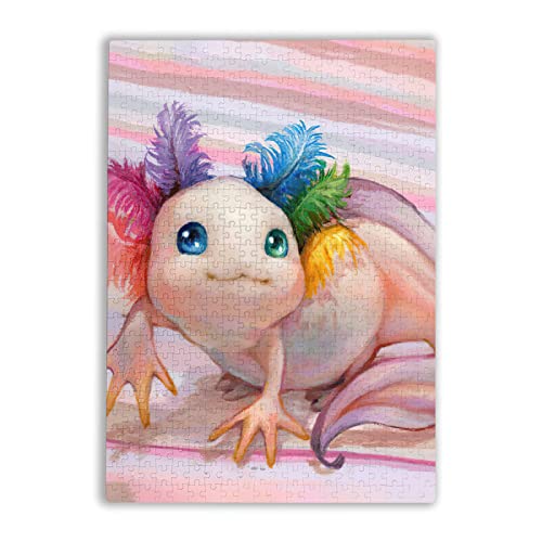 Axolotl Puzzle für Erwachsene, Holzpuzzle, niedliches Salamander-Puzzle, DIY, moderne Wandkunst, Bild, moderne Kunst, Heimdekoration, kreative Geschenke, 500 x 38 cm, 500 Stück Axolotl Puzzle für Erwachsene, Holzpuzzle, niedliches Salamander-Puzzle, DIY, moderne Wandkunst, Bild, moderne Kunst, Heimdekoration, kreative Geschenke, 500 x 38 cm, 500 Stück von WOLCIKI