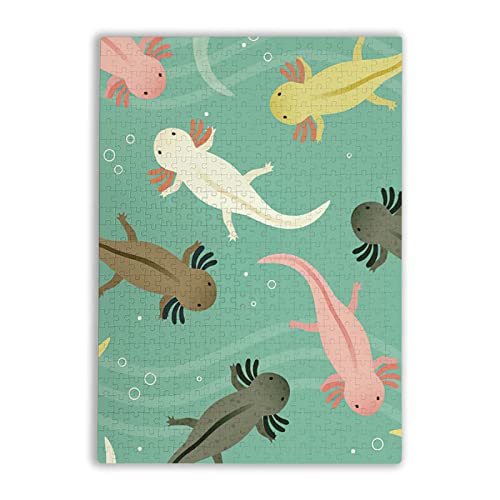 Axolotl Puzzle für Erwachsene, Holzpuzzle, niedliches Salamander-Puzzle, DIY, moderne Wandkunst, Bild, moderne Kunst, Heimdekoration, kreative Geschenke, 500 x 38 cm, 500 Stück Axolotl Puzzle für Erwachsene, Holzpuzzle, niedliches Salamander-Puzzle, DIY, moderne Wandkunst, Bild, moderne Kunst, Heimdekoration, kreative Geschenke, 500 x 38 cm, 500 Stück von WOLCIKI