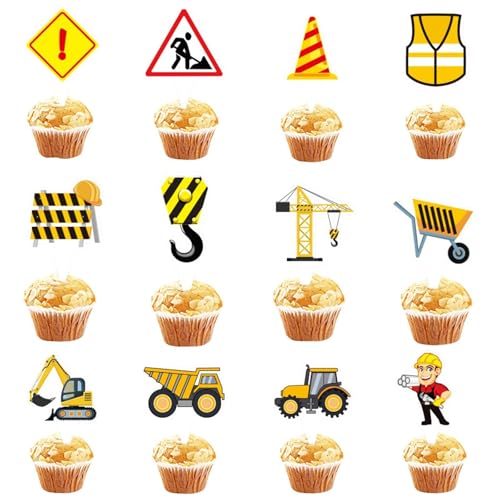 WOLMIK 48 Stück Straßenschild Baufahrzeug Cupcake Topper LKW Bagger Kuchen Dekorieren Auto Baby Jungen Kinder Geburtstag Kuchen Topper PapierKuchen Picks Party Dekoration Zubehör WOLMIK 48 Stück Straßenschild Baufahrzeug Cupcake Topper LKW Bagger Kuchen Dekorieren Auto Baby Jungen Kinder Geburtstag Kuchen Topper PapierKuchen Picks Party Dekoration Zubehör von WOLMIK