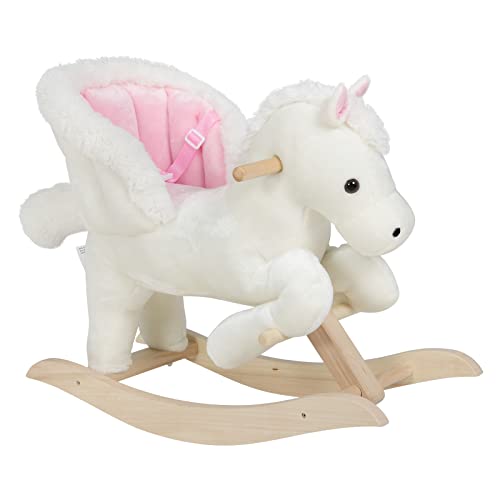 WOLTU Schaukelpferd Baby Schaukeltier Schaukelsitz Plüsch Schaukelspielzeug mit Gurt,PP-Baumwolle, Weiß+Rosa WOLTU Schaukelpferd Baby Schaukeltier Schaukelsitz Plüsch Schaukelspielzeug mit Gurt,PP-Baumwolle, Weiß+Rosa von WOLTU