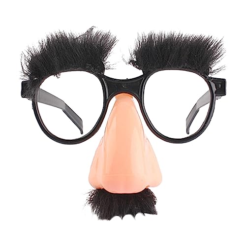 WOLWES 4Pcs Disguise Gläser, Mit lustiger Nase, Augenbrauen und Schnurrbart, Halloween-Party-Brillen-Neuheitsstreich, Geeignet für Geburtstagsfeier, Halloween-Party-Auftritt von WOLWES