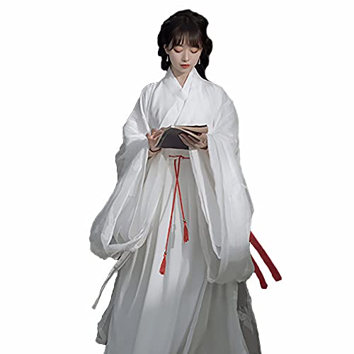 WOLWES Chinesisches Hanfu-Kleid für Damen und Herren, altes chinesisches traditionelles Kostüm, Hanfu-Kleid, Kostüm, Cosplay-Kostüm, Anzug für Bühnenshows, Cosplay, Halloween-Party von WOLWES