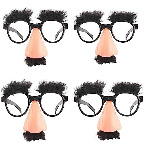 WOLWES Disguise Glasses | Big Nose Glasses with Eyebrows Mustache | Silly Funny Photo Props, Halloween Party Eyeglasses Novelty Prank for Performance Birthday Parties von WOLWES