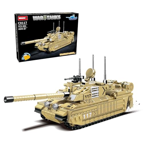 WOMA C0117 Panzer-Baustein-Set mit 461 Teilen, Militär-Spielzeugfahrzeuge für Kinder, pädagogisches Bauset, Rollenspiel, Mint-Spielzeug, ab 5 Jahren von WOMA