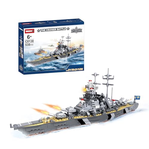 WOMA C0138 Kriegsschiff „The Cruiser Battle“ Bausteinset mit 538 Teilen, Lernbausatz für Kinder von WOMA
