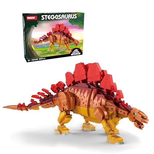 WOMA Dino Stegosaurus und Baukasten für Jungen und Mädchen ab 6 Jahren (700 Teile, C0448) von WOMA