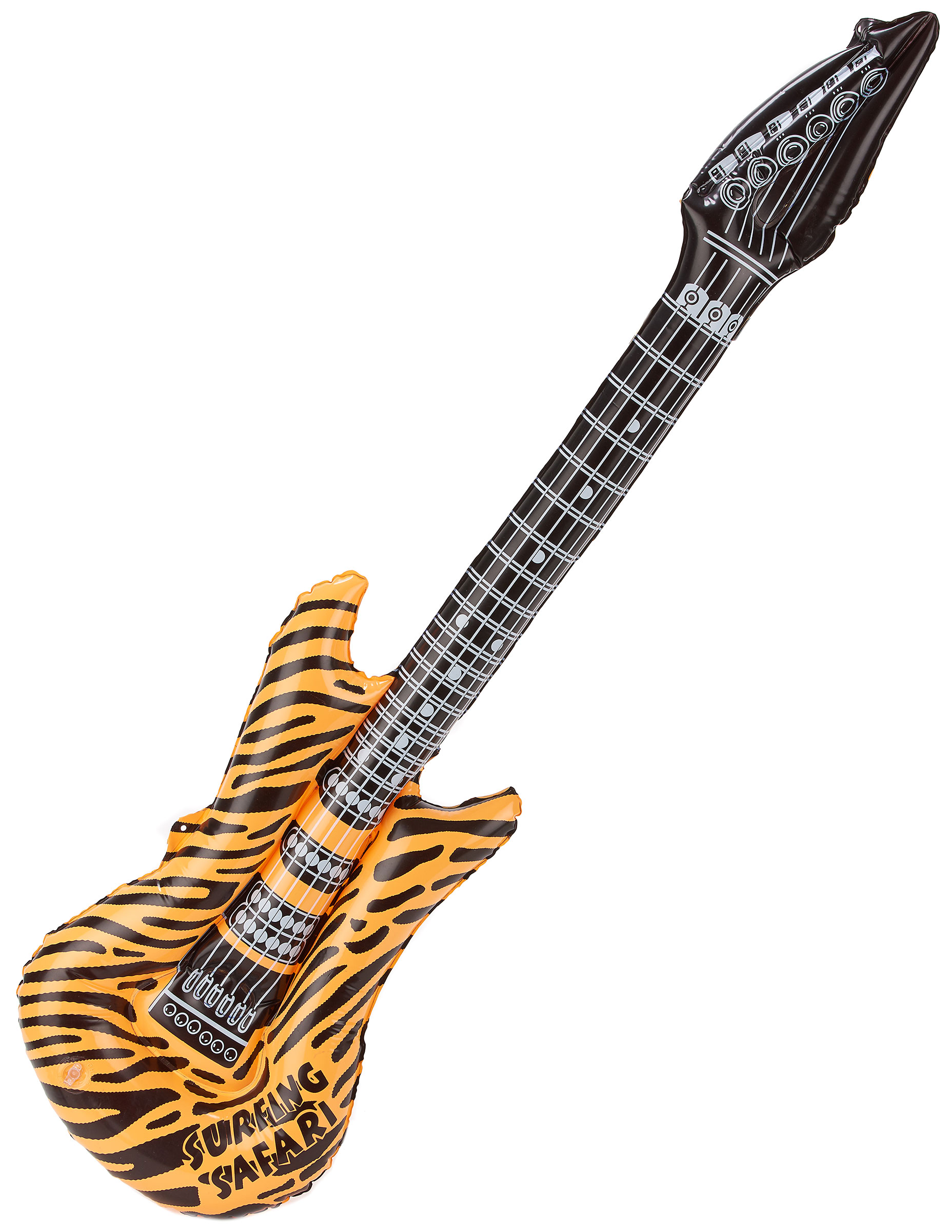 Aufblasbare Rock-Gitarre schwarz-orange von KARNEVAL-MEGASTORE