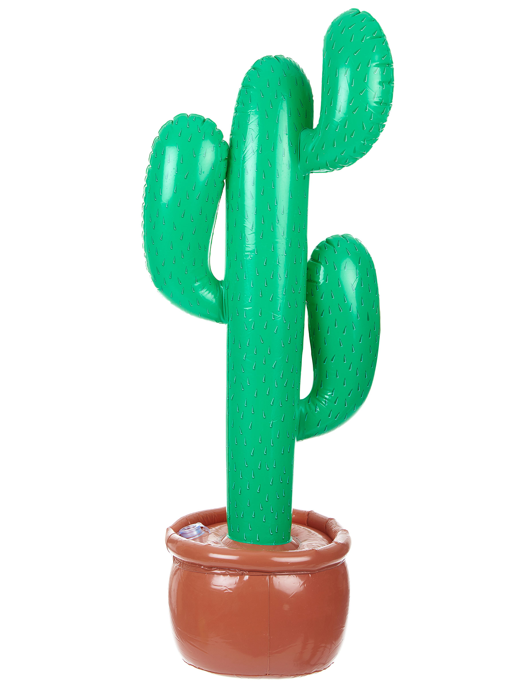 Aufblasbarer Kaktus Party-Deko grün-braun 85cm von KARNEVAL-MEGASTORE