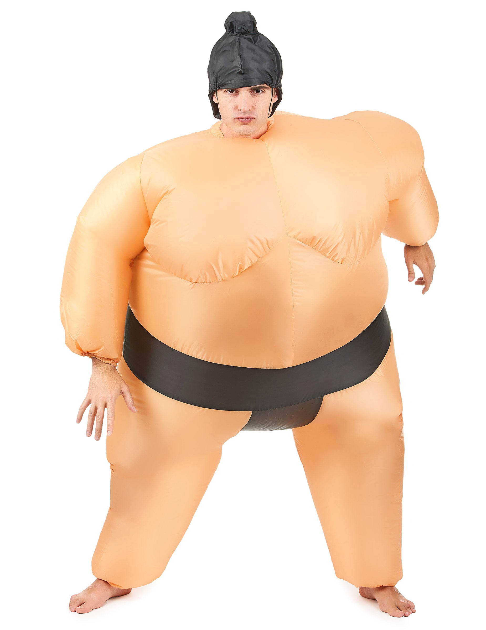 Aufblasbares Sumoringer Kostüm beige-schwarz Aufblasbares Sumoringer Kostüm beige-schwarz von WIDMANN