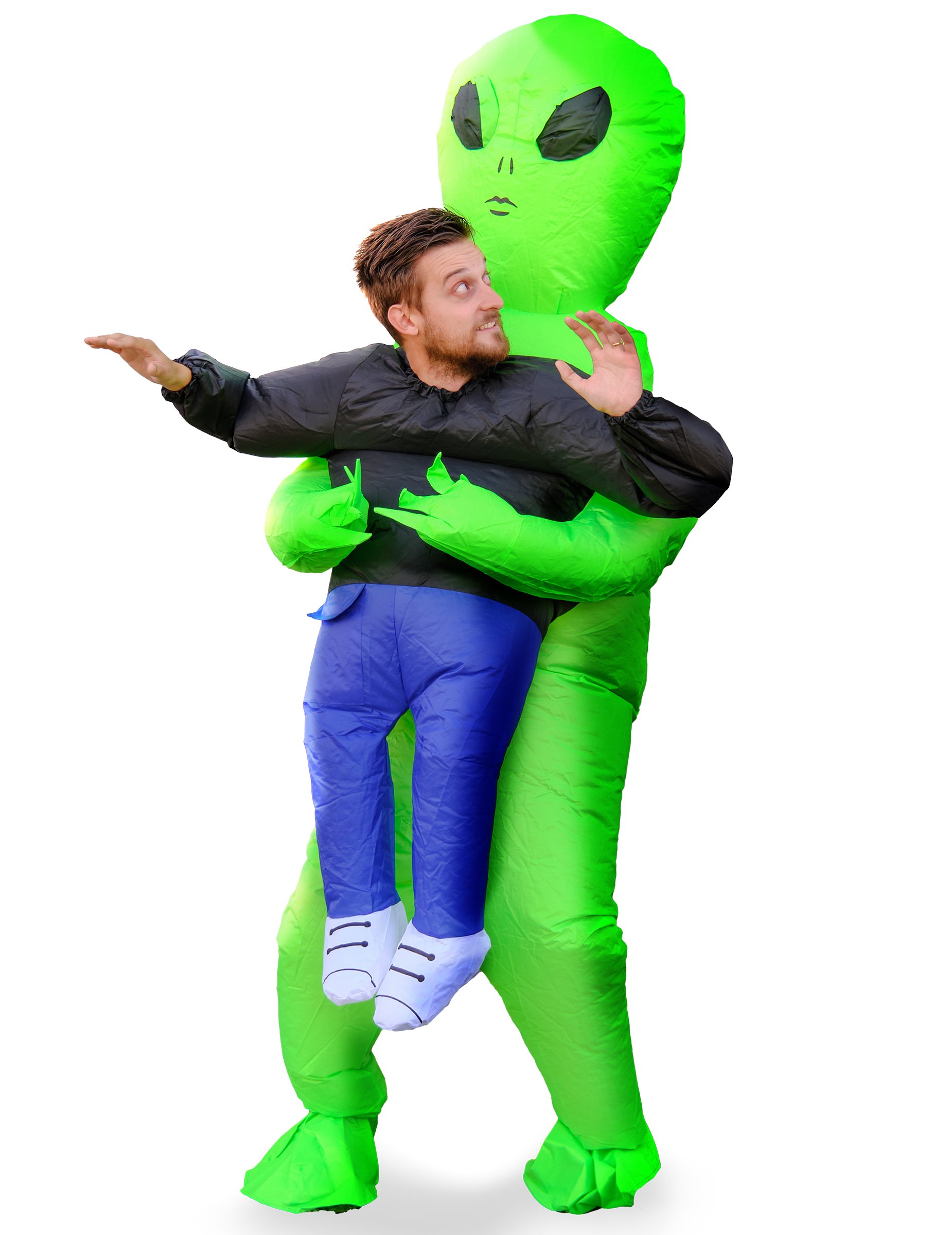 Huckepack-Kostüm für Erwachsene Alien bunt von KARNEVAL-MEGASTORE