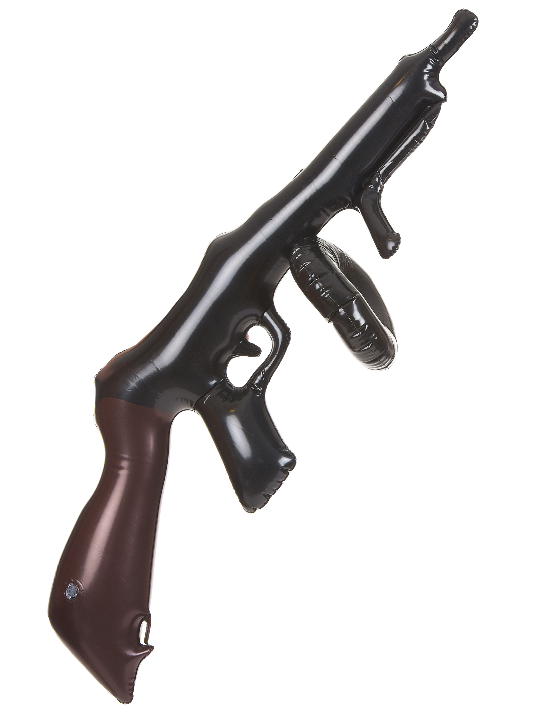 Maschinengewehr aufblasbar schwarz-braun 75cm von KARNEVAL-MEGASTORE