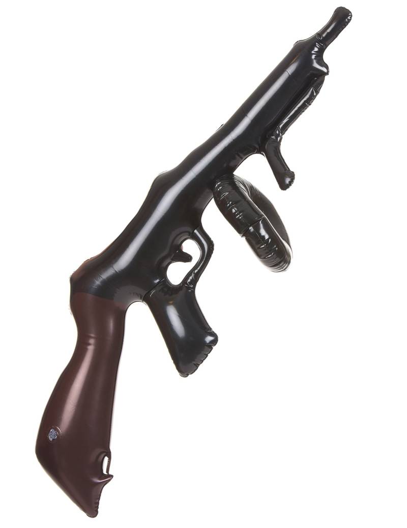 Maschinengewehr aufblasbar schwarz-braun 75cm von KARNEVAL-MEGASTORE