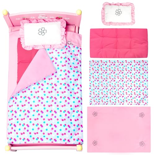 45,7 cm Puppen-Bettwäsche-Set, inklusive Baby-Puppen-Bettdecke, Matratze, Bettlaken, Kissen, niedliches Puppenzubehör - passend für 45,7 cm große Puppenbetten, Etagenbetten, Kinderbetten und Wiegen 45,7 cm Puppen-Bettwäsche-Set, inklusive Baby-Puppen-Bettdecke, Matratze, Bettlaken, Kissen, niedliches Puppenzubehör - passend für 45,7 cm große Puppenbetten, Etagenbetten, Kinderbetten und Wiegen von WONDOLL