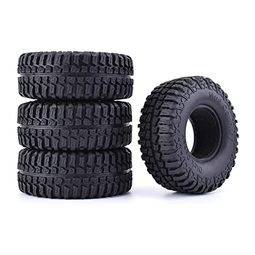 WONFAST 4 Stück RC Crawler 100 mm Gummireifen 4,8 cm Räder Reifen-Set für 1:10 RC Rock Crawler Auto für Axial SCX10 D90 TF2 Tamiya TRX-4 Teile von WONFAST