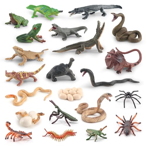 Mini-Regenwald-Tier-Figuren, Tierspielzeug, 5,1 cm, Kunststoff, Reptilien, realistische Amphibien-Figuren, Frosch, Alligator, Schlange, Lebenszyklus, Diorama, Zubehör, Partyzubehör, Kuchenaufsatz für Mini-Regenwald-Tier-Figuren, Tierspielzeug, 5,1 cm, Kunststoff, Reptilien, realistische Amphibien-Figuren, Frosch, Alligator, Schlange, Lebenszyklus, Diorama, Zubehör, Partyzubehör, Kuchenaufsatz für von WONWONTOYS