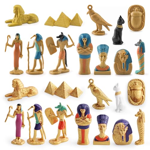 WONWONTOYS Ägyptische Figuren-Set, ägyptische Pyramiden, Spielzeug für Kinder, ägyptische Party-Dekorationen, Zubehör, Figuren, Egyp-Spielzeug für Projekte, 24-teilig WONWONTOYS Ägyptische Figuren-Set, ägyptische Pyramiden, Spielzeug für Kinder, ägyptische Party-Dekorationen, Zubehör, Figuren, Egyp-Spielzeug für Projekte, 24-teilig von WONWONTOYS