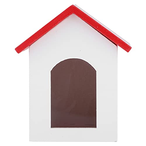 1:12 Dollhouse Holoden Pet House Miniatur Zwingermodel tun Spiel Spielzeugzubehör für Dollhouse -Enthusiasten (Kleines Haus mit rotem Dach und weißen Wänden) von WONZHEC