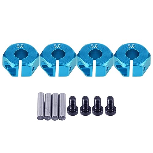 12mm Universal Wheel Hex Hub Adapter for HSP 1/10 Scale RC Car (5.0MM Blue) von WONZHEC